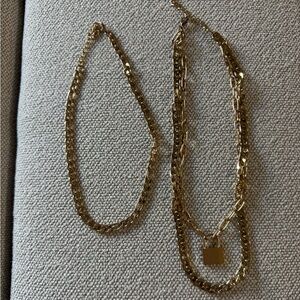 Gold Chain Necklace Set